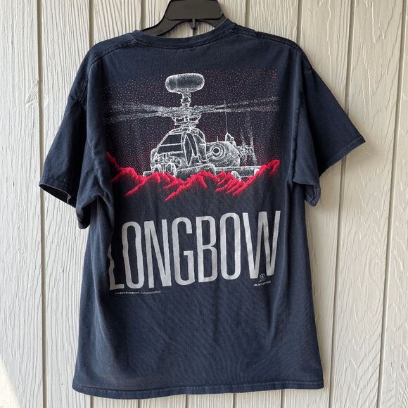 1990 AH-64 Apache Longbow Helicopter Double-Sided Tee, Sz L - Picture 2 of 10
